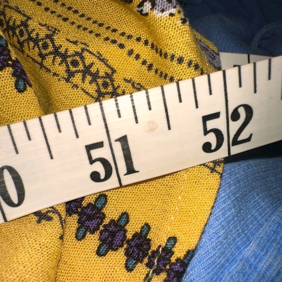 Easel large French yellow and lavender maxi sundress with pockets.crochet lace - Picture 13 of 15